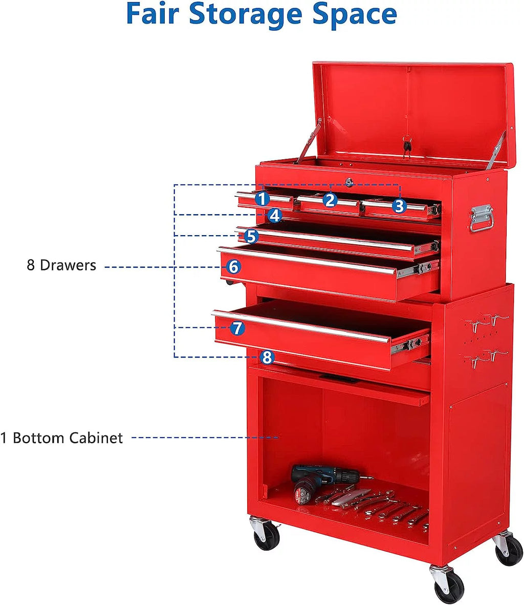 8 Drawer Rolling Tool Chest with Lock U873