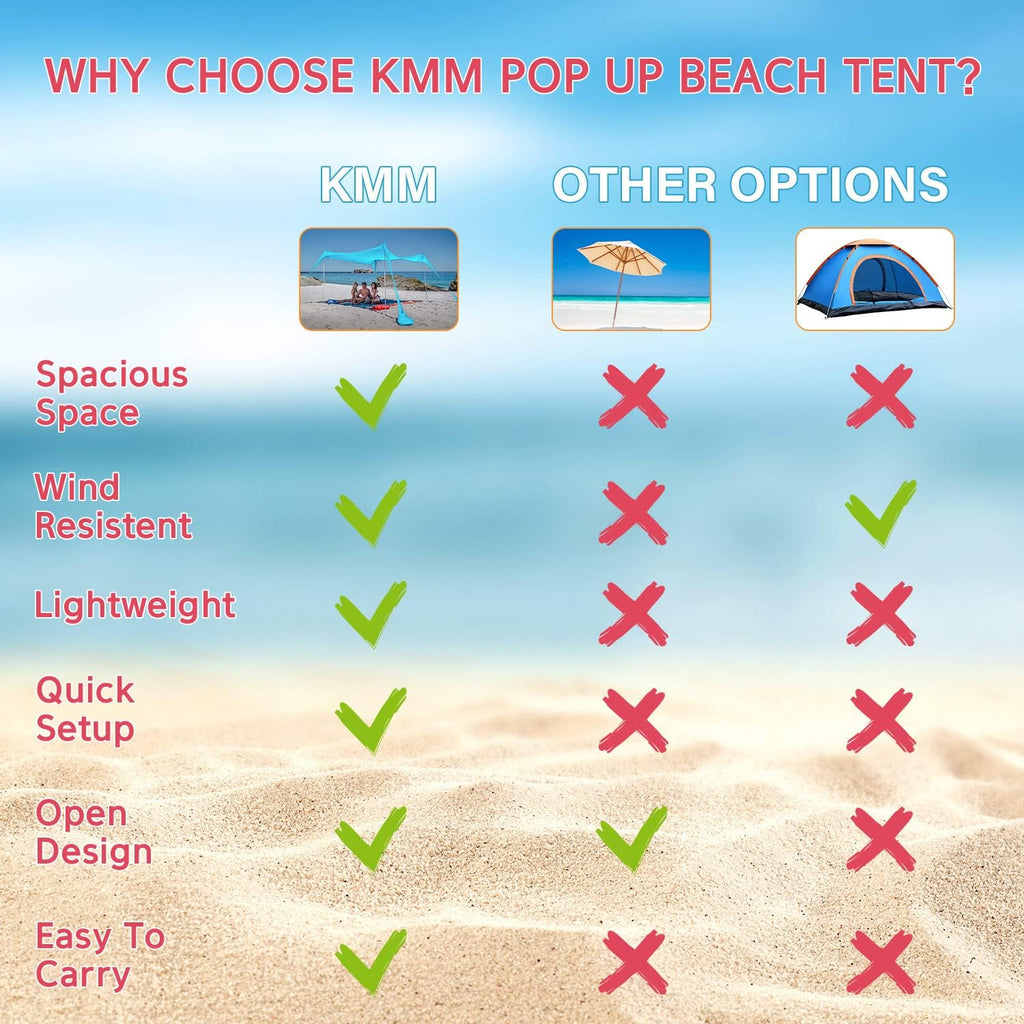 10X10ft UPF50+ Beach Tent Sun Shelter with 4 Poles U386241