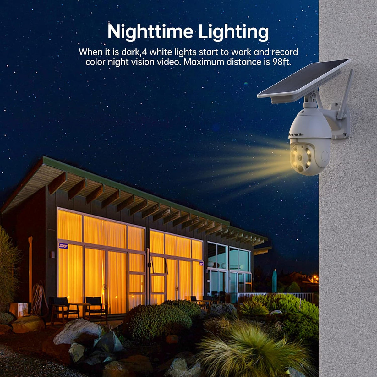 Wireless 360° PTZ Solar Security Camera 1080P B3907