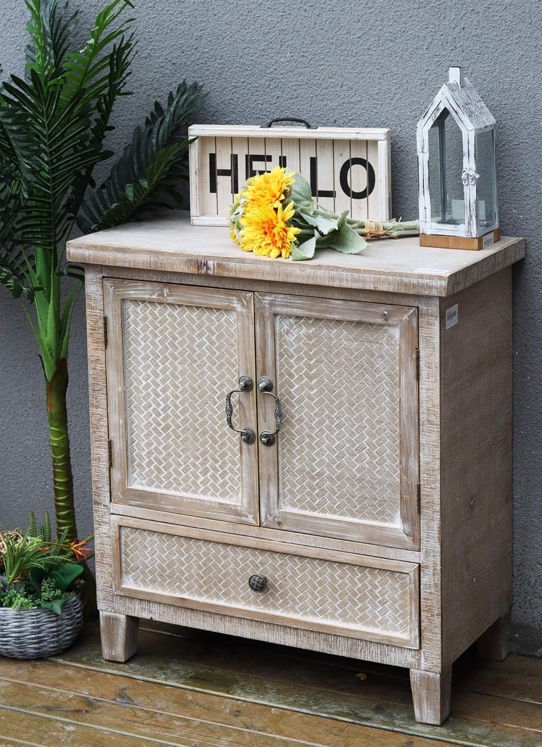 Weathered Wood Cabinet with 1 Drawer and 2 Doors W101762