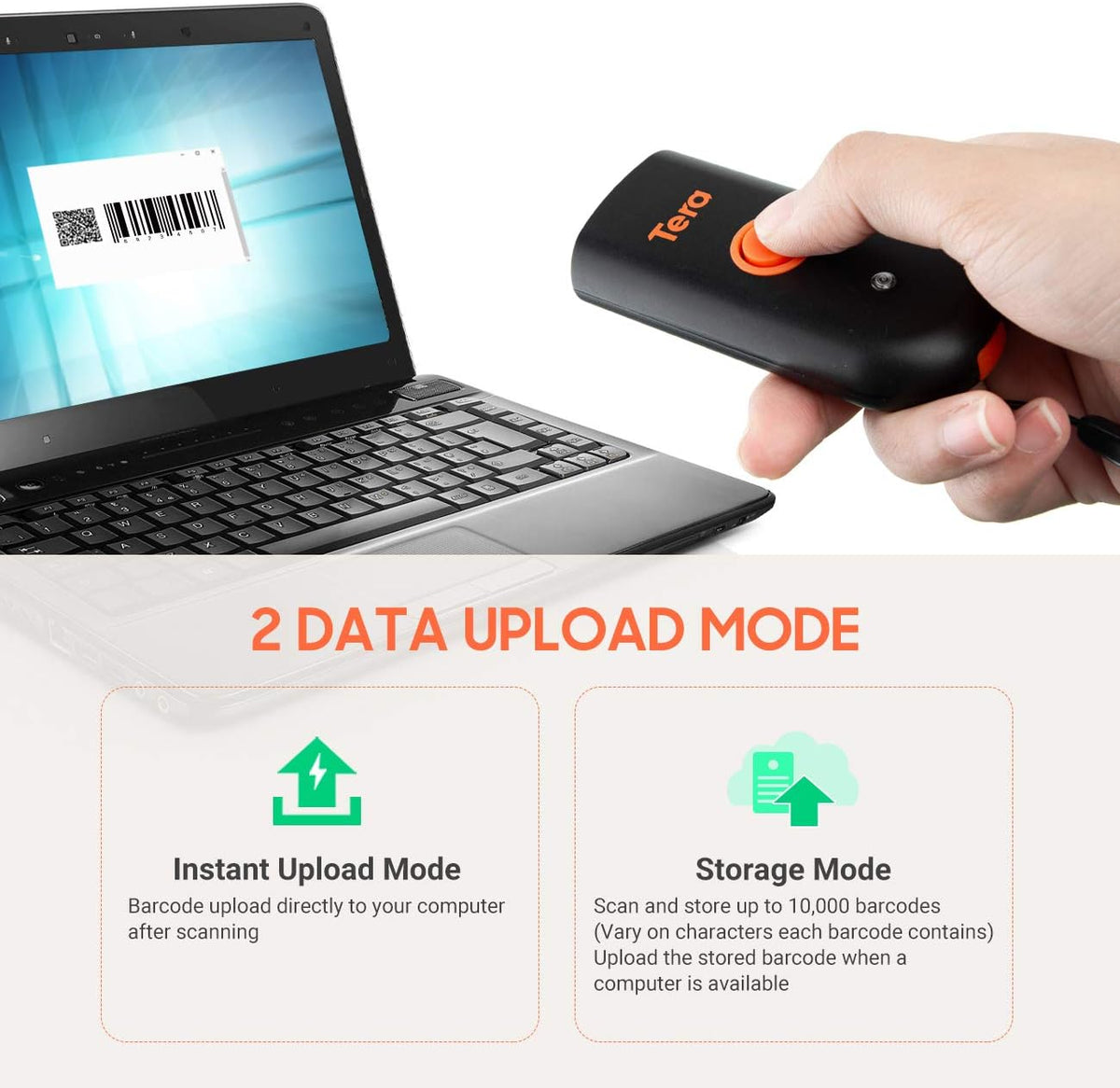 Waterproof Shockproof Mini Pocket 2D Barcode Scanner Pack of 2 F3302