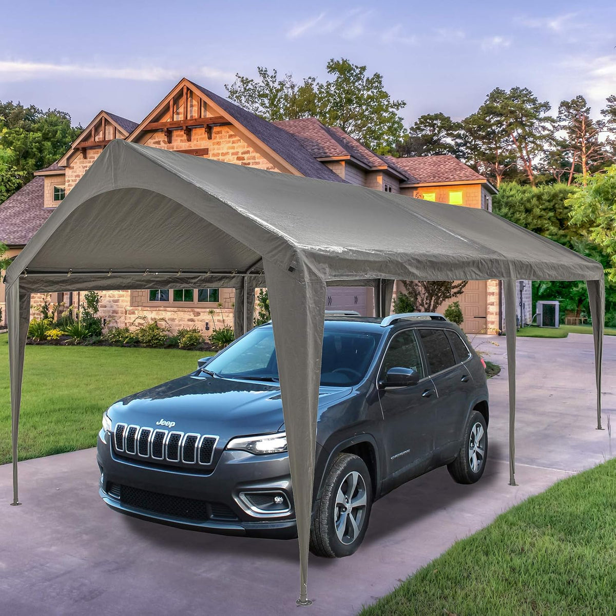 10x20 Ft Heavy Duty Portable Carport Canopy with 6 Legs U689