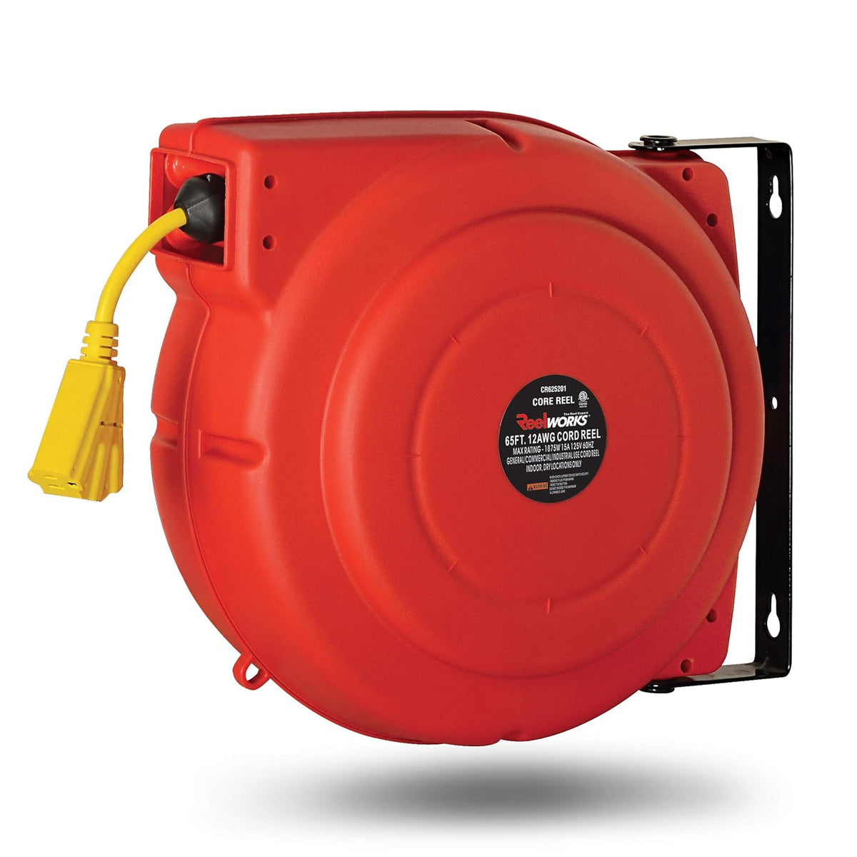 Retractable 12AWG x 65' Foot Heavy Duty Extension Cord Reel E590