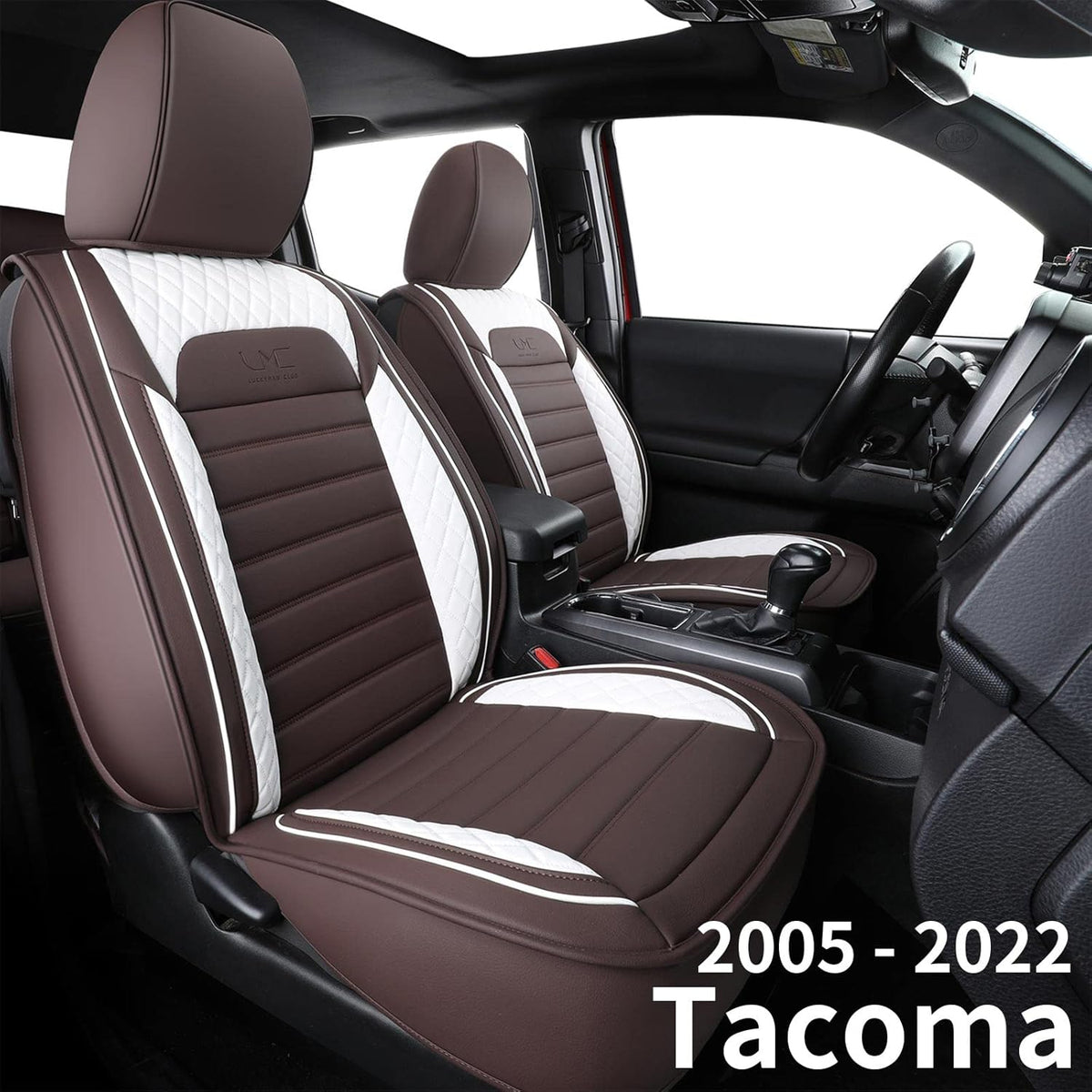 Water Proof Faux Leather Seat Covers, Black & Gray 2 pcs M962