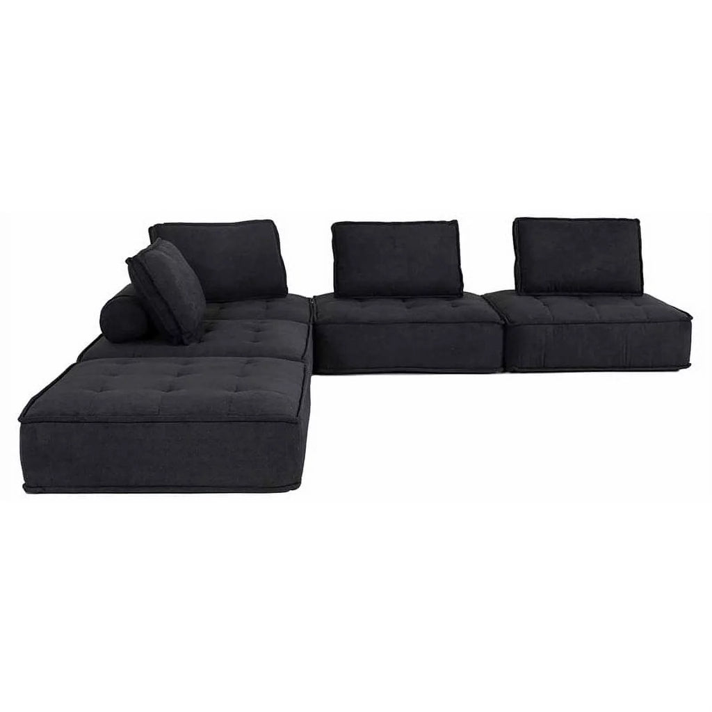 Black 5-Piece Modular Sectional Sofa J272989