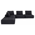 Black 5-Piece Modular Sectional Sofa J272989