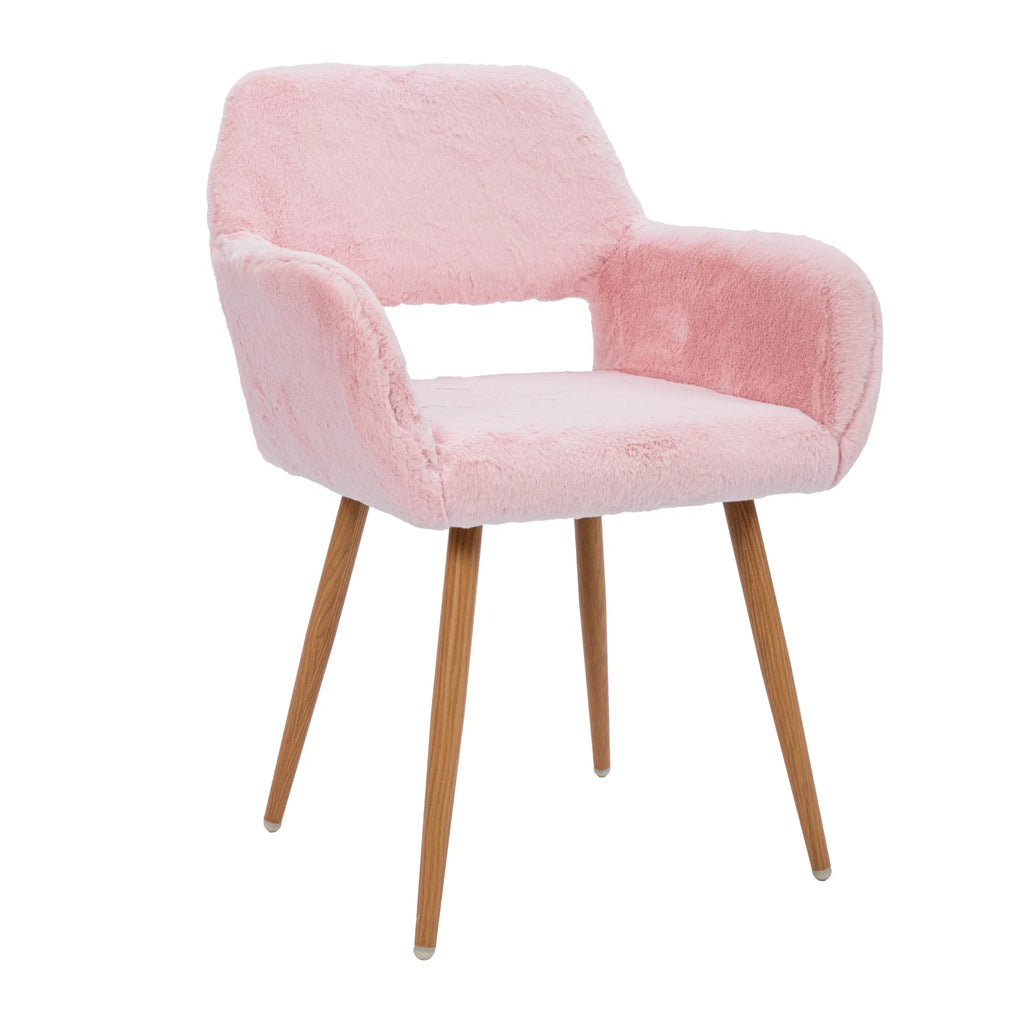 Faux Fur Dining Chairs with Steel Leg Q207691