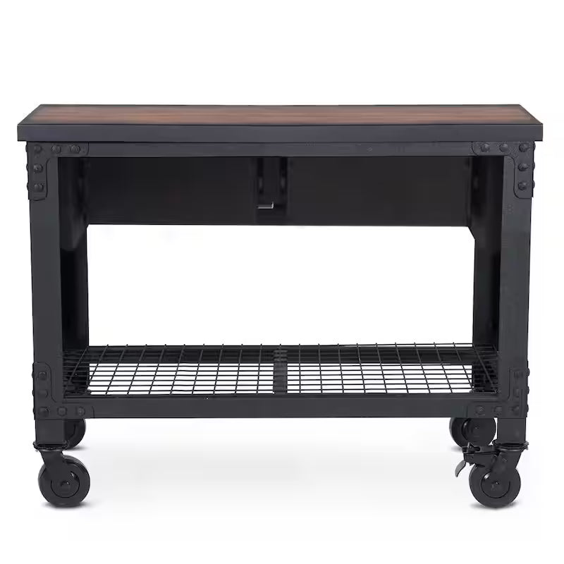 48 in. x 24 in. 2-Drawers Rolling Mobile Workbench Cabinet and Wood Top H56704