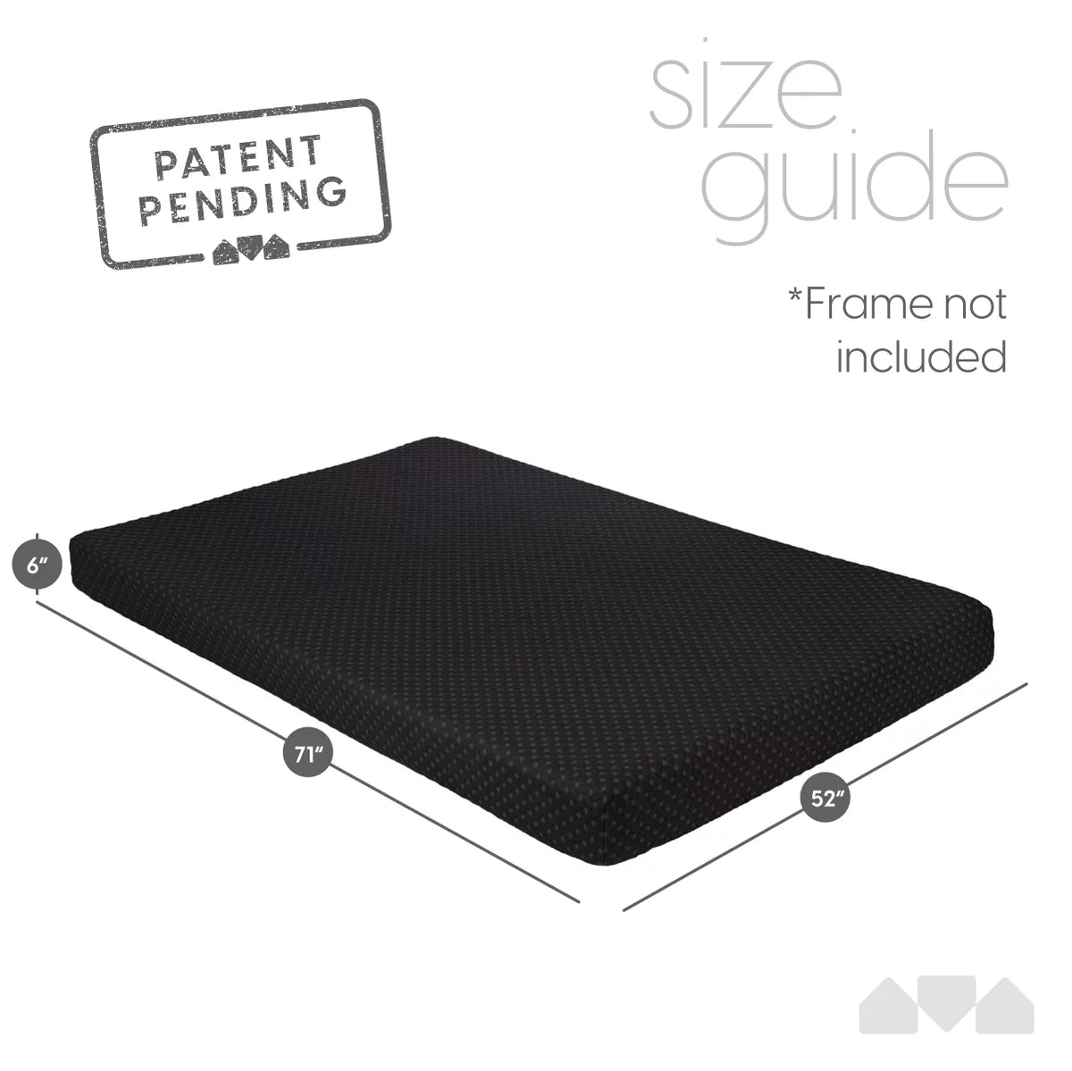 Memory Foam Futon Mattress Full Size Black G456