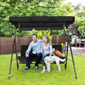 3-Seat Patio Swing Chair with Adjustable Canopy Y198623