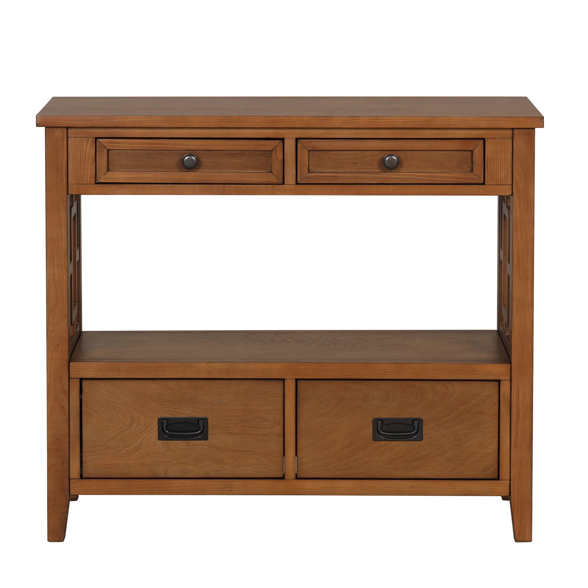 36'' Pine Wood Console Table with 4 Drawers & 1 Storage Shelf K887414