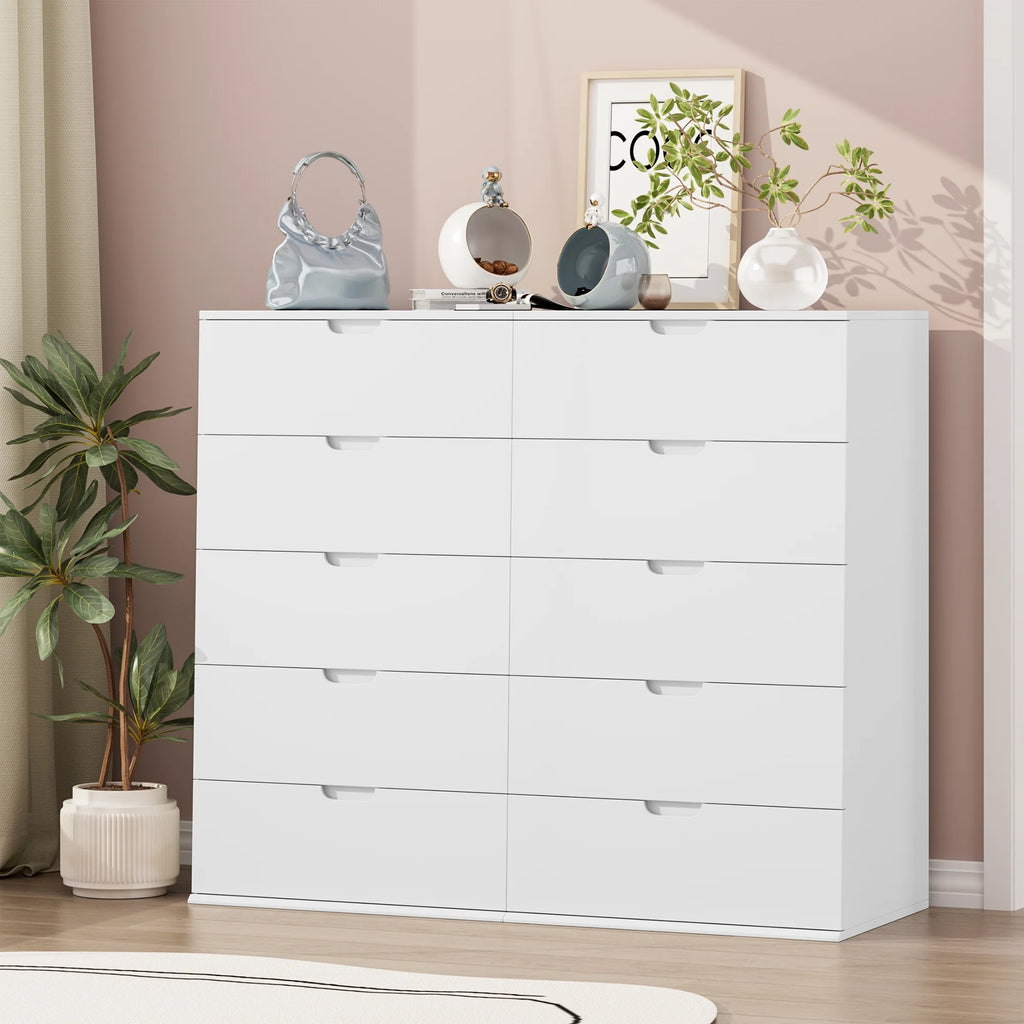 White 5 Drawer Dresser L63454