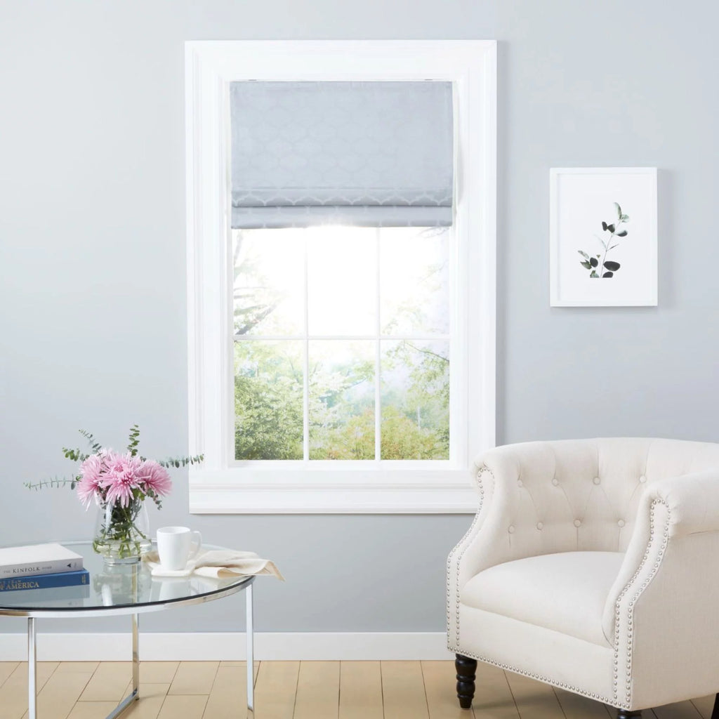 Silver 34"x64" Blackout Roman Shade R27690
