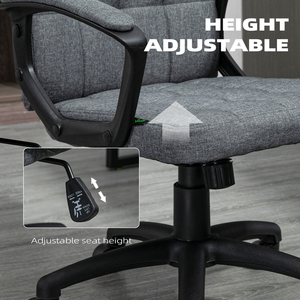 Gray Fluffy Home Office Chair with Adjustable Height Y947