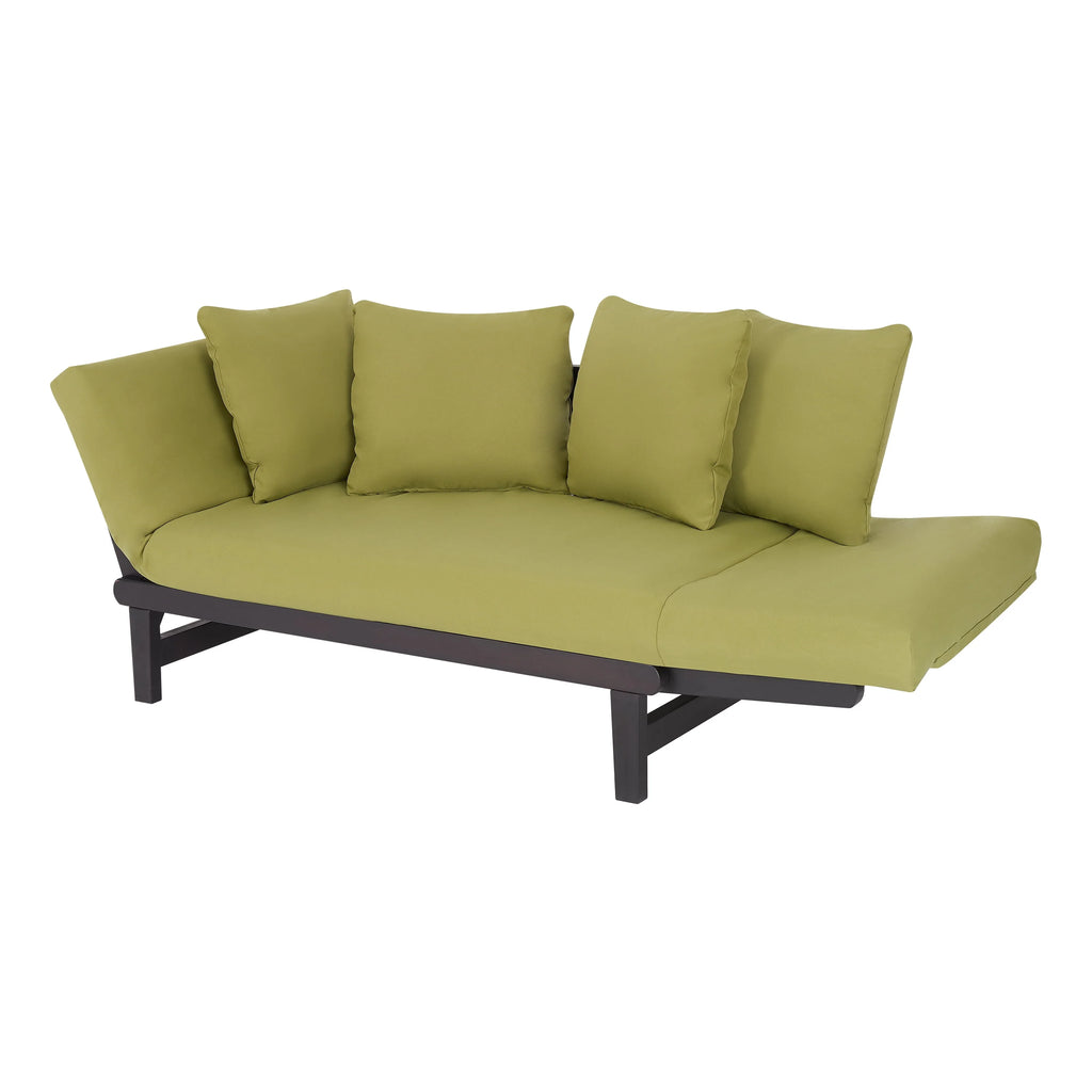 Convertible Wood Outdoor Sofa Blue Cushions F52018