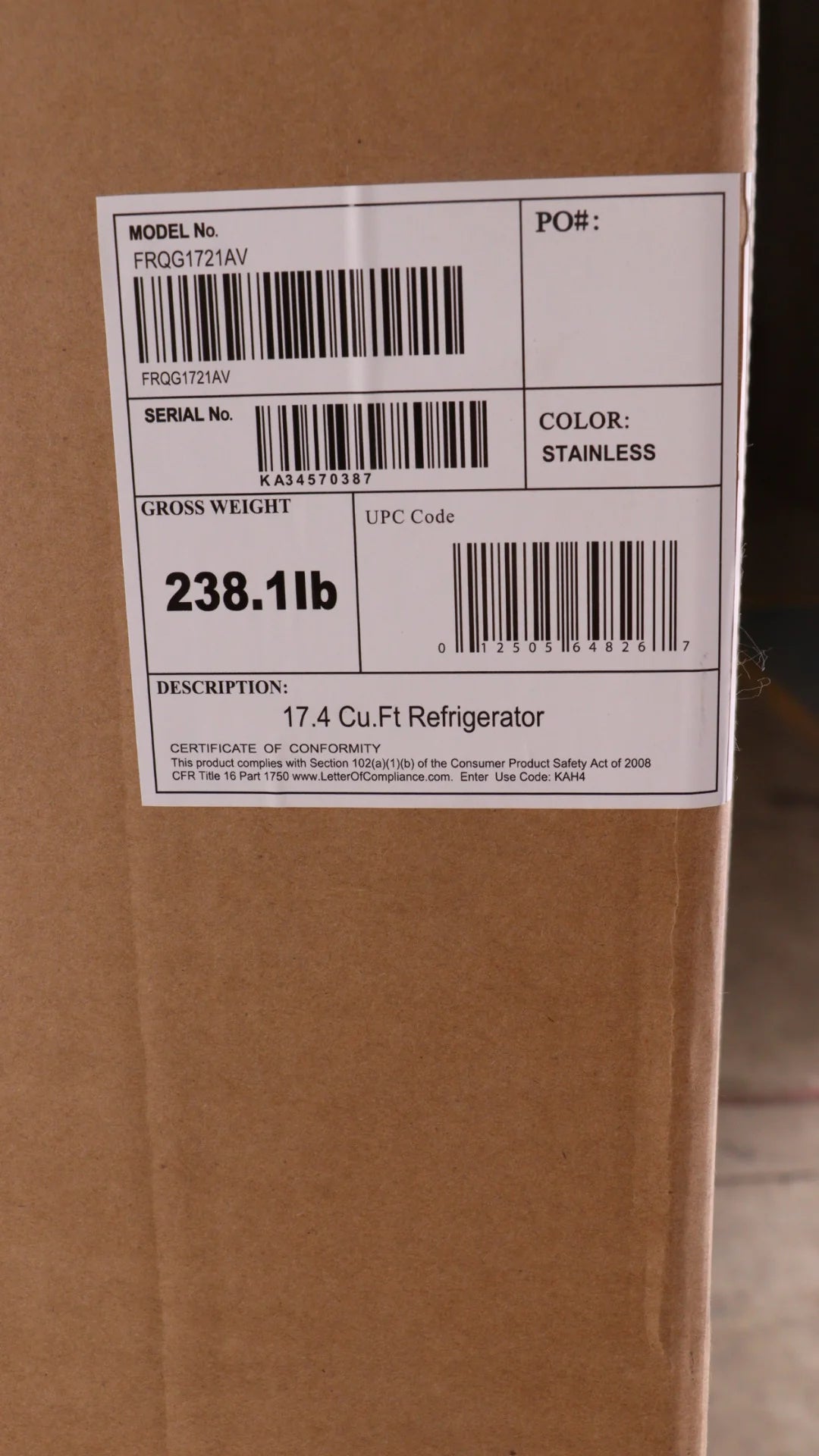33 IN 17.4 CU FT Stainless Steel French Four Door Refrigerator J7250
