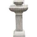 26-In. 2-Tier Pedestal Indoor or Outdoor Garden Fountain with LED Lights Q21983