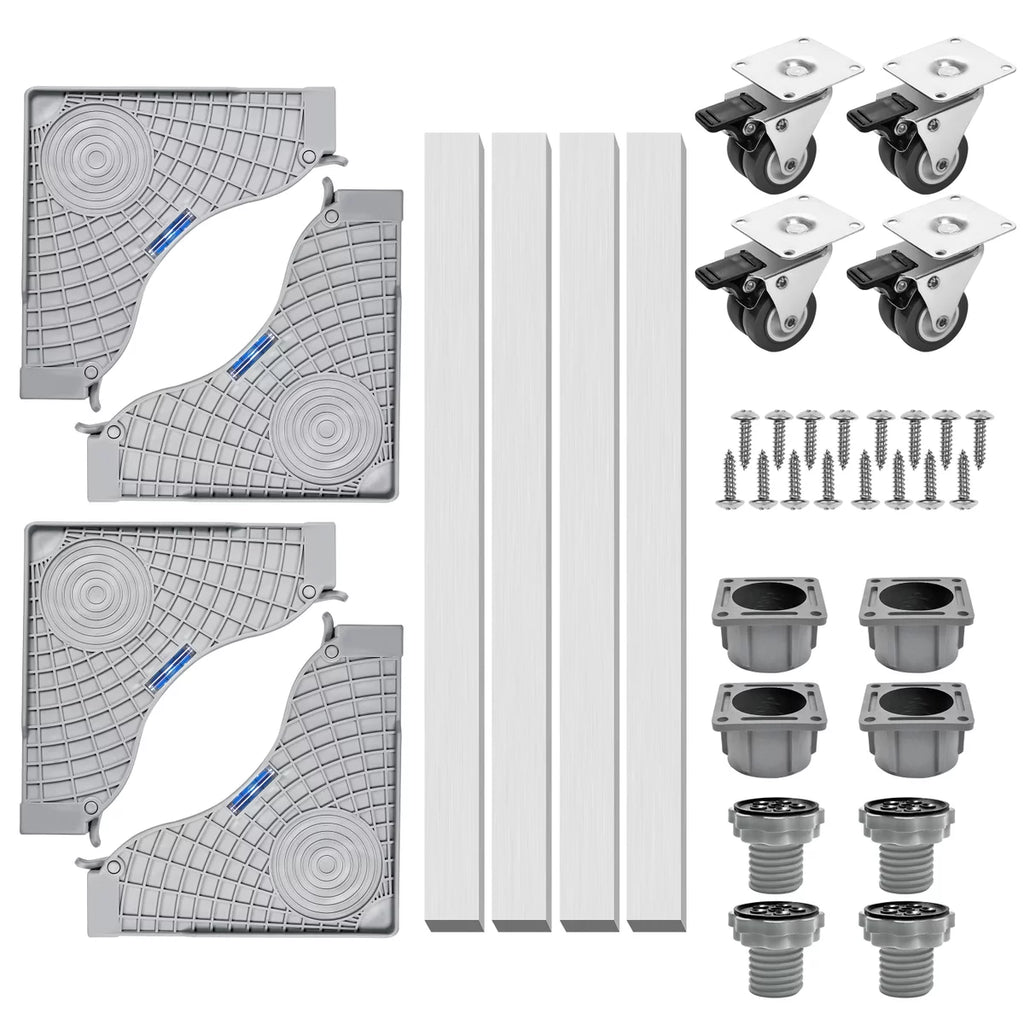 Adjustable Washing Machine and Dryer Stand with 4 Lifting Feet S9137