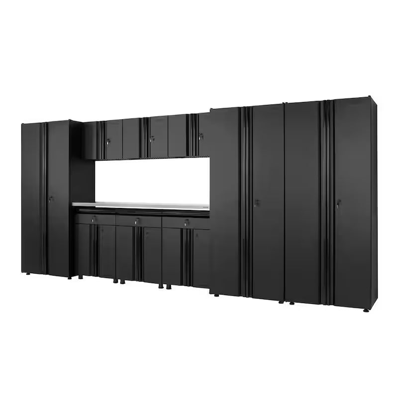 10-Piece Welded Steel Garage Storage System in Black G6942