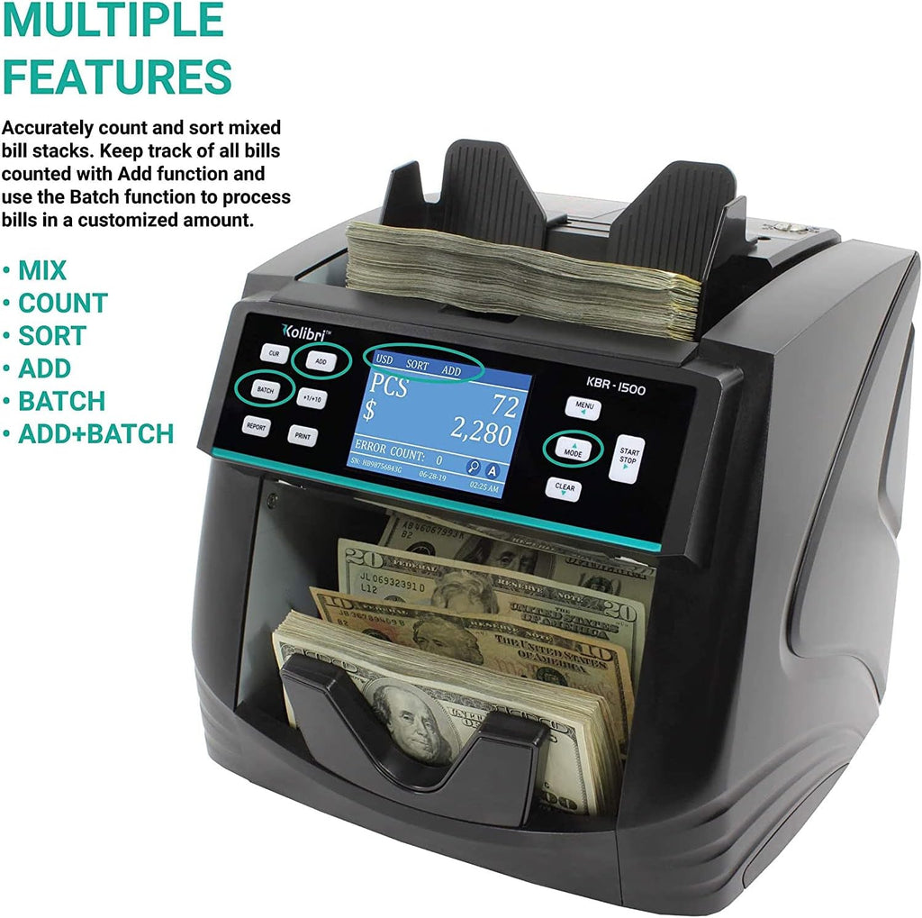 Mixed Denomination Money Counter Machine with Counterfeit Detection D61931