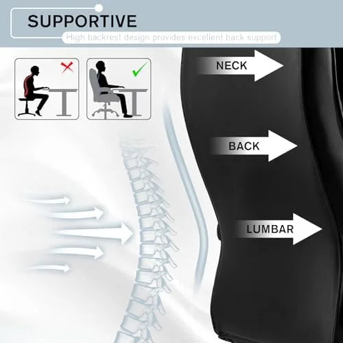 Black Height Adjustable PU Leather Ergonomic Office Chair R8503