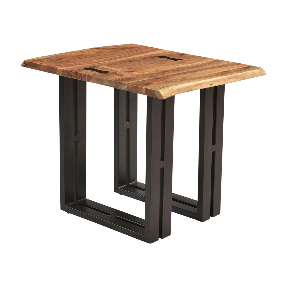 Acacia & Steel End Table M18916