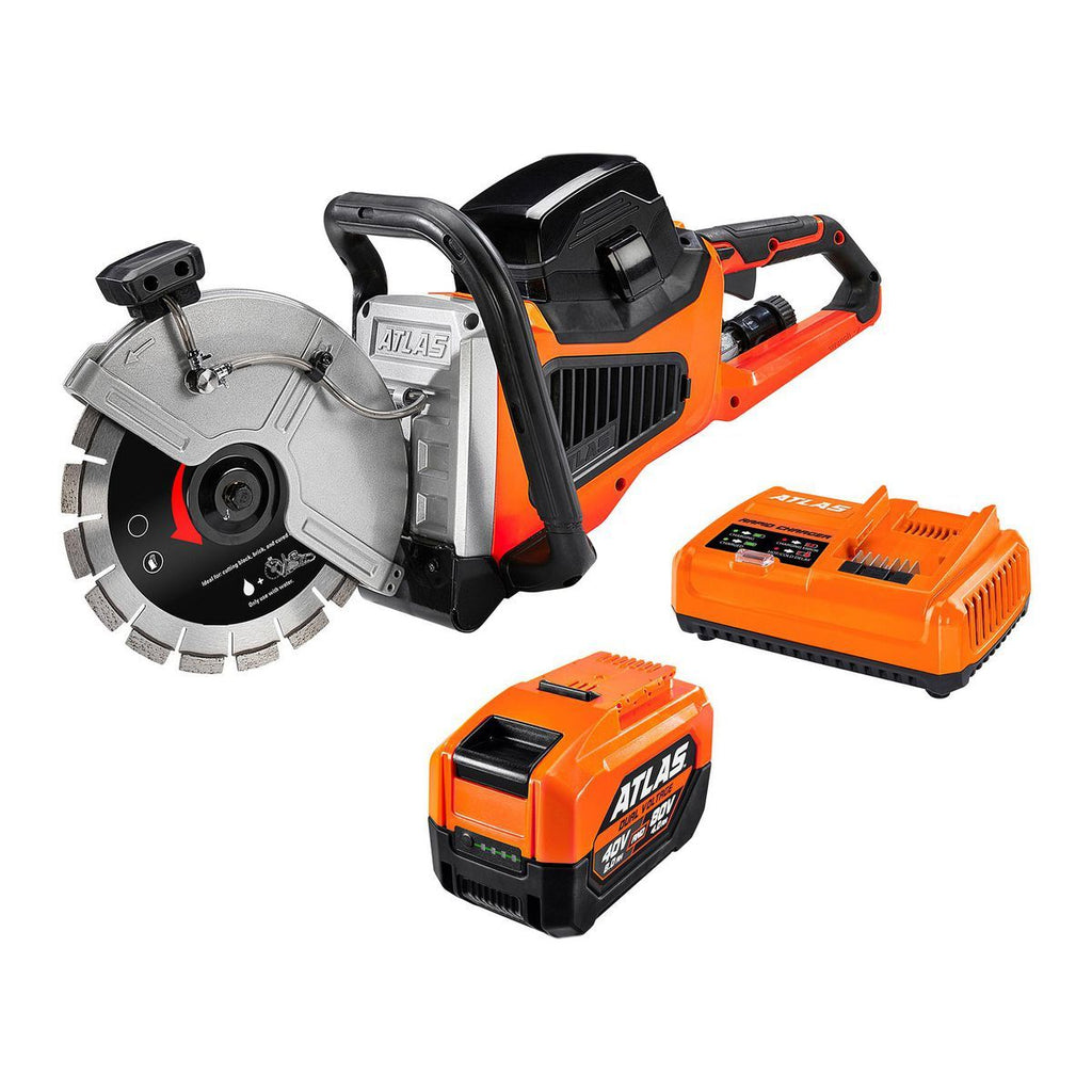 80V Brushless Cordless 9 in. Concrete Cut-Off Saw Kit with 4 Ah Battery and Rapid Charger P1064