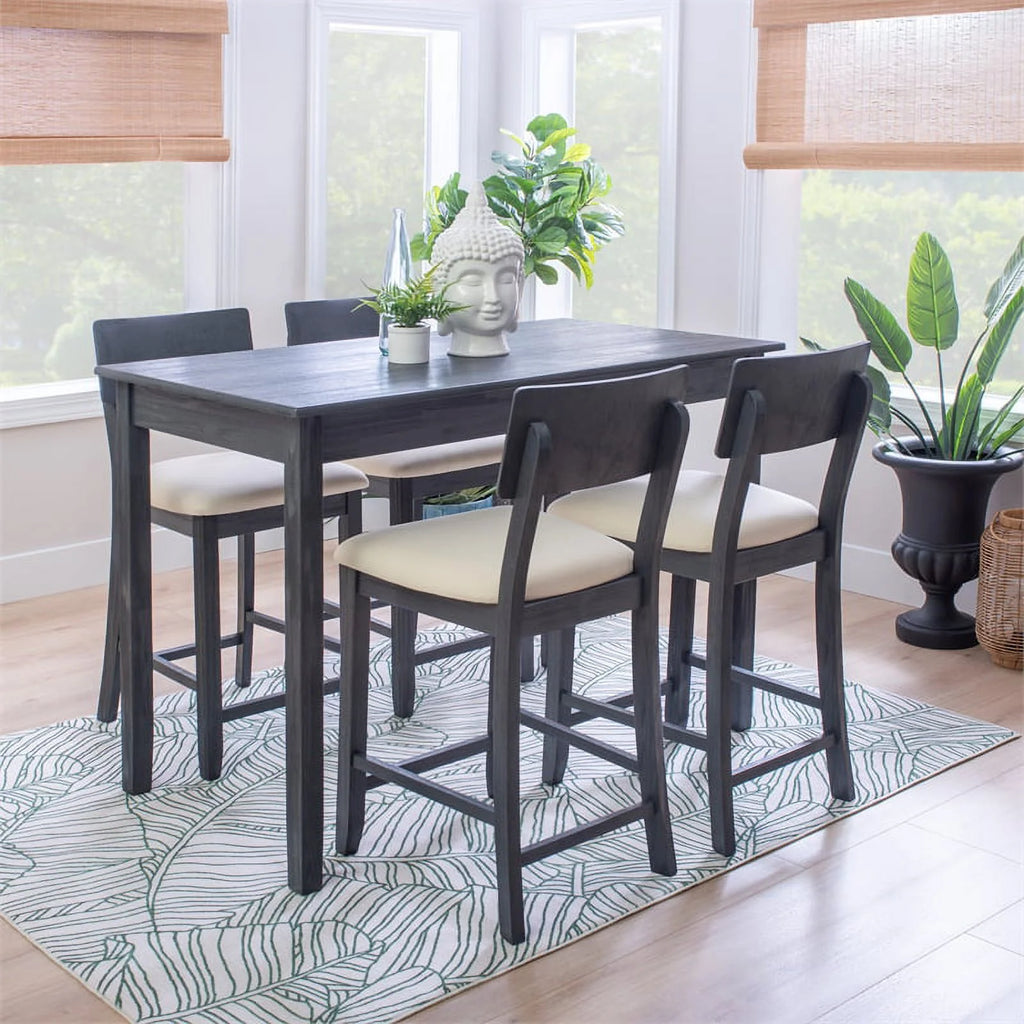 Dark Charcoal Wood Five Piece Tavern Set A73780