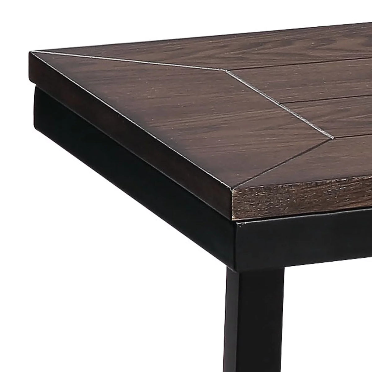 Industrial Wood and Metal Bench with Tube Leg Support T24220
