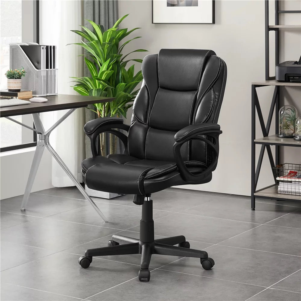 Black Adjustable High Back PU Leather Executive Chair Y636479