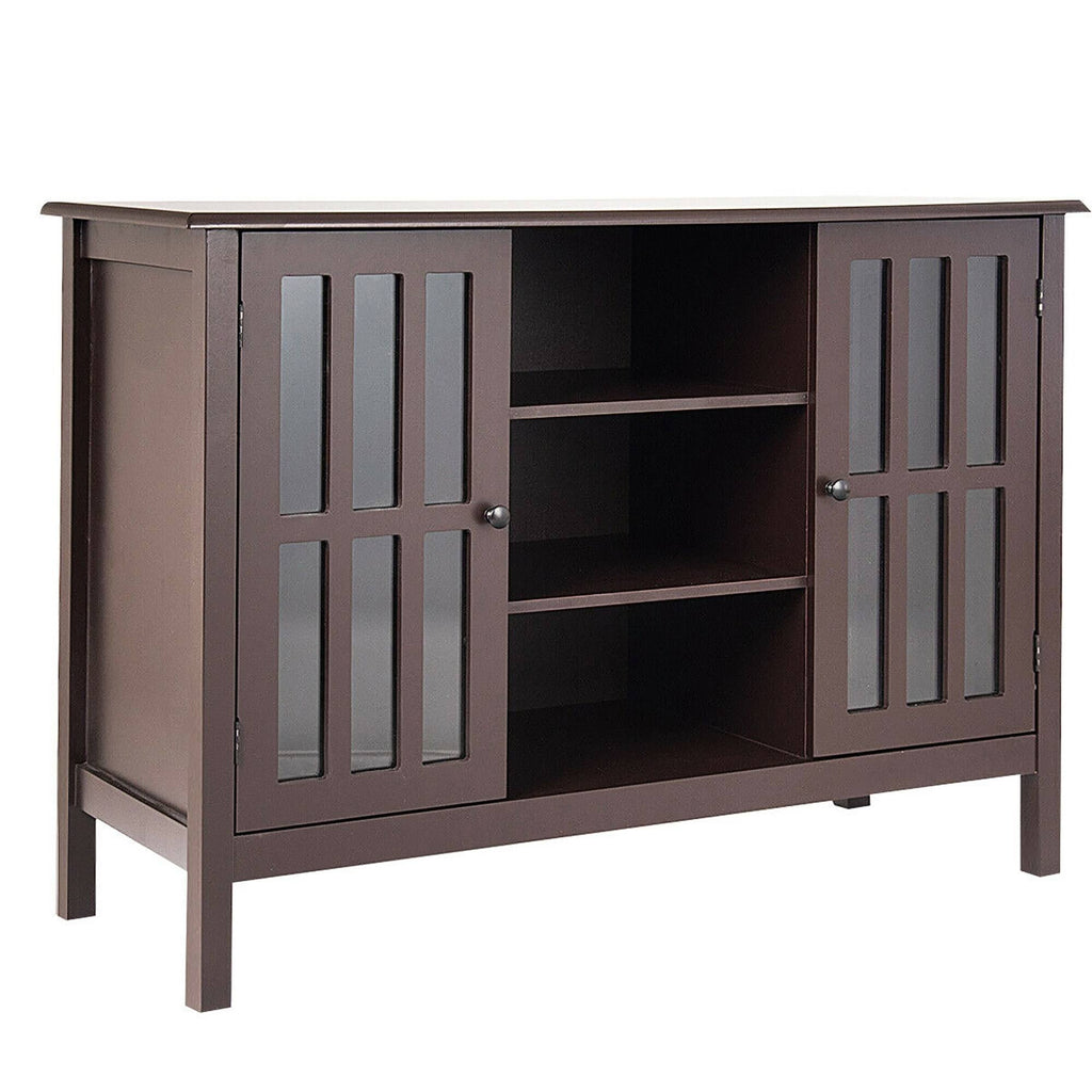 White Wood TV Stand with Storage Cabinet I37632