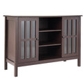 White Wood TV Stand with Storage Cabinet I37632