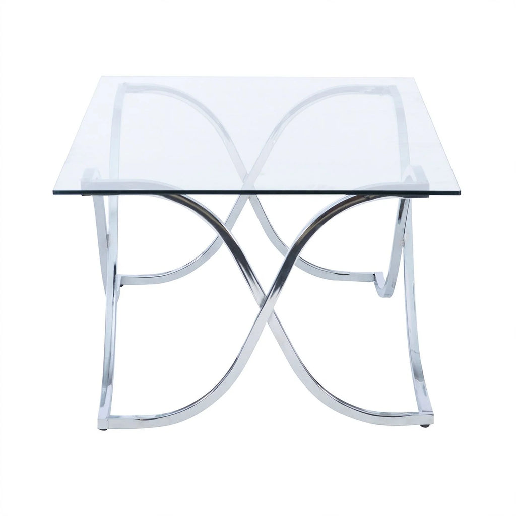 Glass Coffee and 2 End Table Set with Twisted Legs Q576632