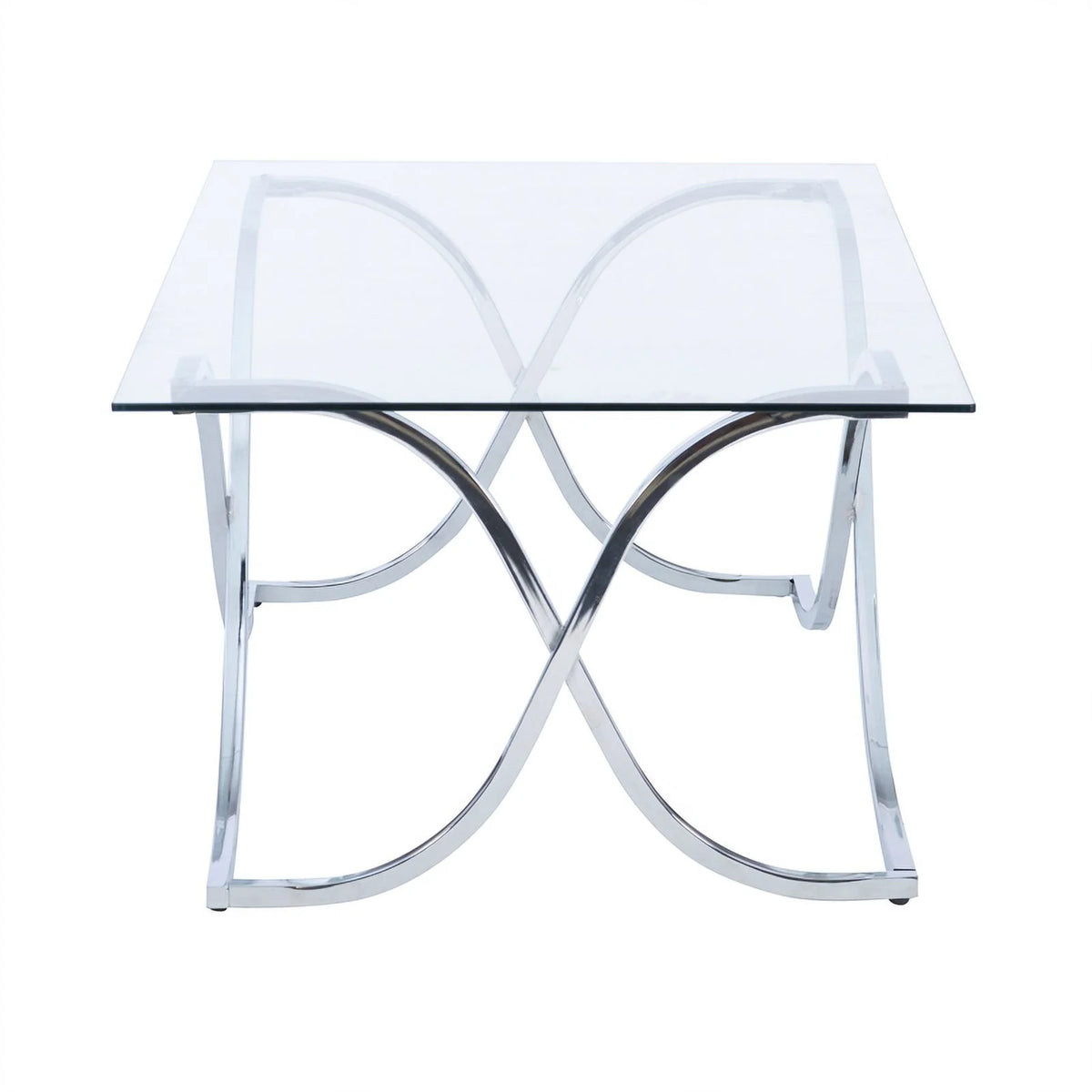 Glass Coffee and 2 End Table Set with Twisted Legs Q576632