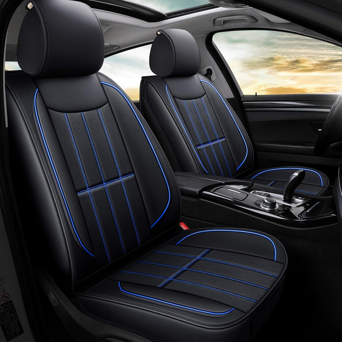 Leather Car Seat Covers Front Pair V3345