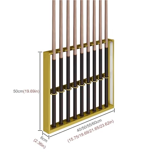 Wall Mount Metal Pool Cue Rack with Double Layer U-Shaped Slots U815