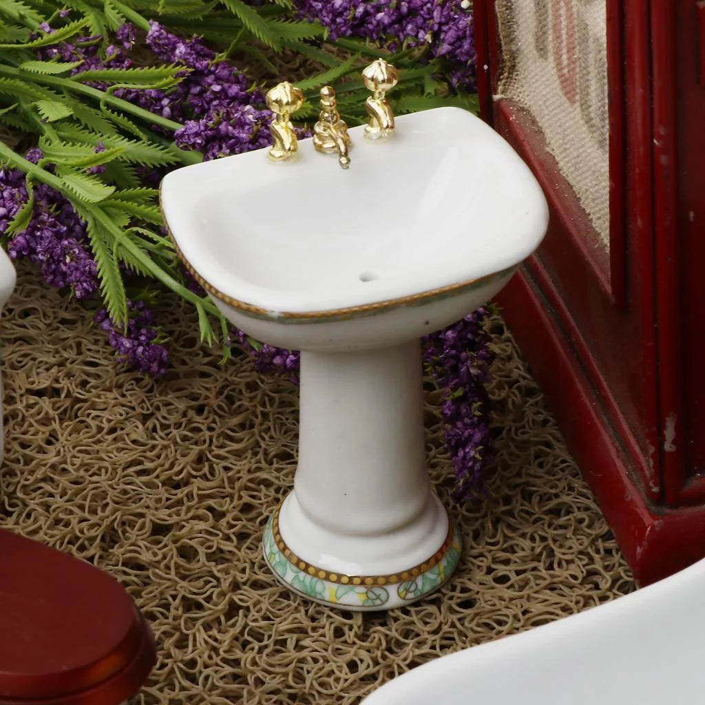 1/12 Scale Mini Furniture Bathtub Toilet Dolls House Accessory W912