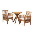Acacia Wood 3 Piece Bistro Set with Cushion R471