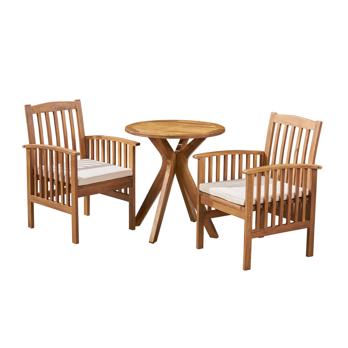 Acacia Wood 3 Piece Bistro Set with Cushion R471