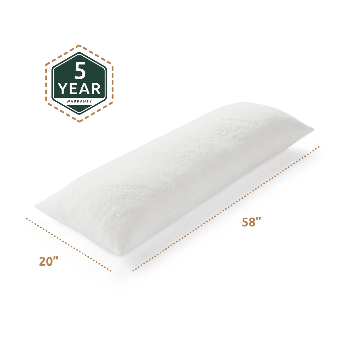 Shredded Memory Foam Body Pillow, Extra Large, White A602