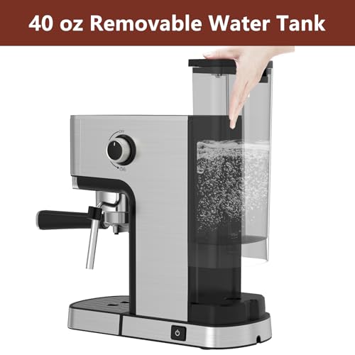 20 Bar Stainless Steel Espresso Machine with Steam Milk Frother H878908