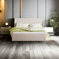 Linen Upholstery Full Size Platform Bed with Hydraulic Storage I13741