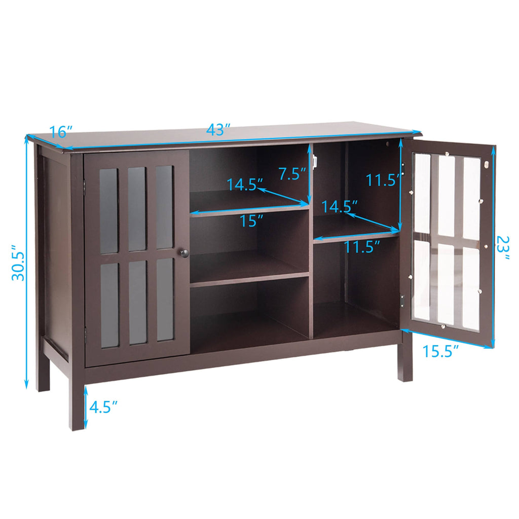 White Wood TV Stand with Storage Cabinet I37632