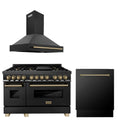 48 Dual Fuel Range, Range Hood, Dishwasher in Black Stainless S802943