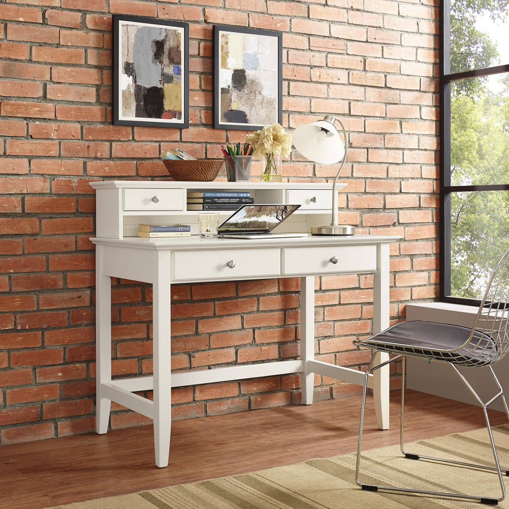 White Writing Desk with Hutch U647