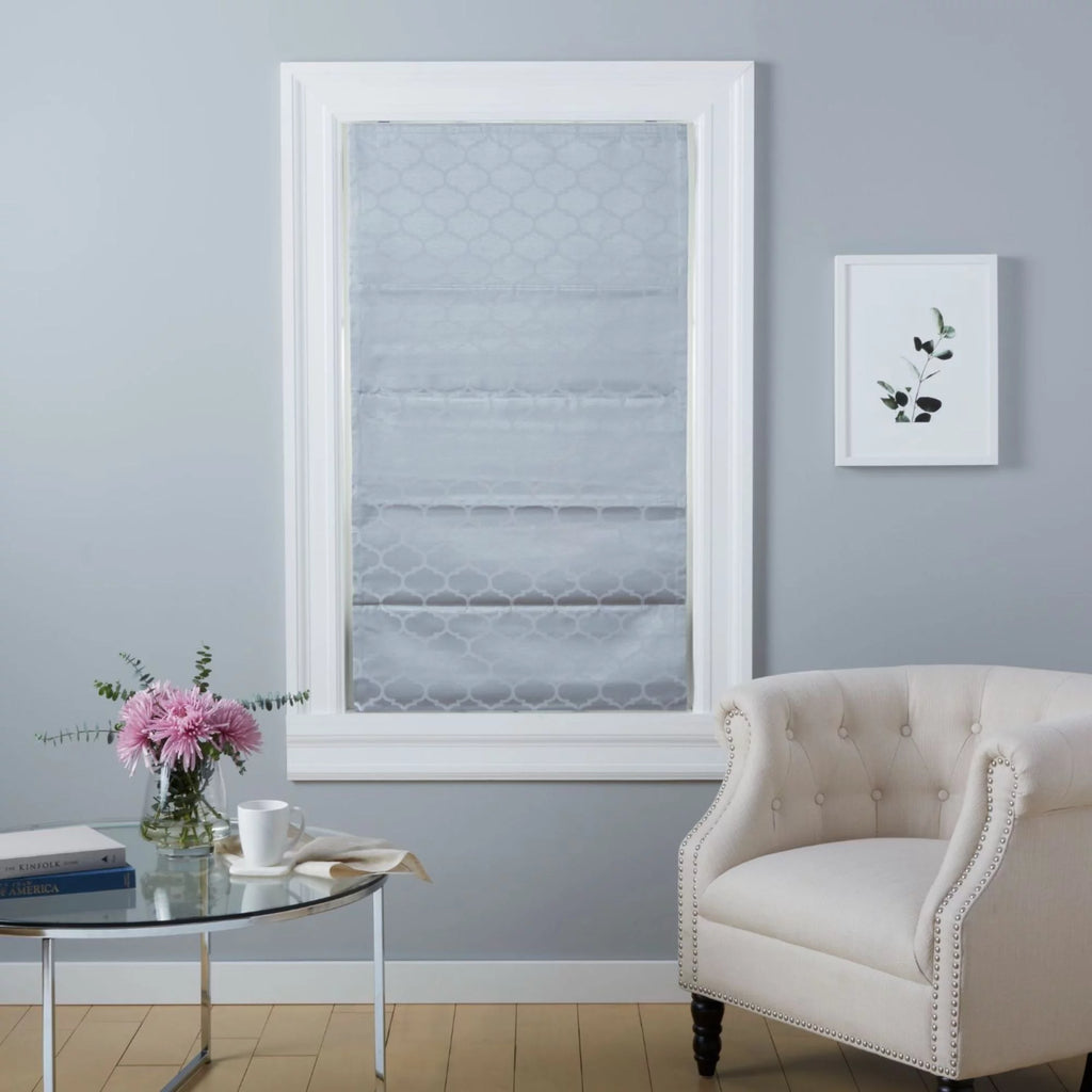 Silver 34"x64" Blackout Roman Shade R27690