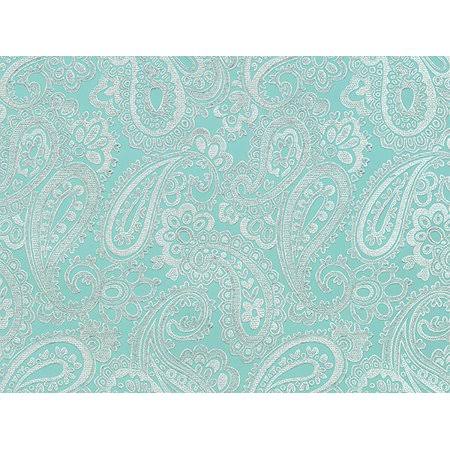 Silver Paisley Teal Gift Wrap D68618