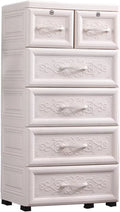 White 6 Drawers Plastic Storage Cabinet R259110