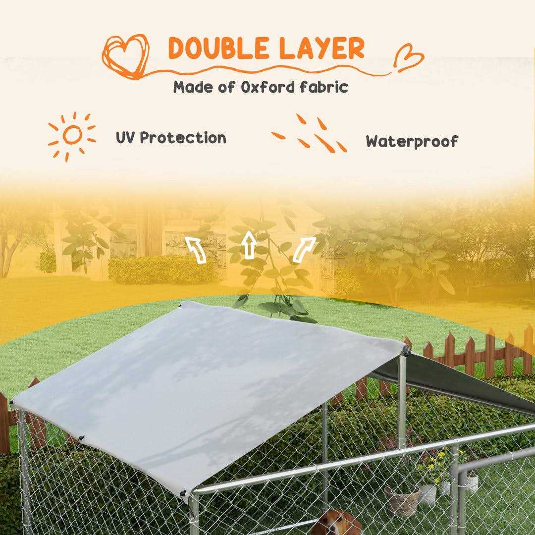 Outdoor Dog Kennel with Waterproof UV Resistant Roof O766