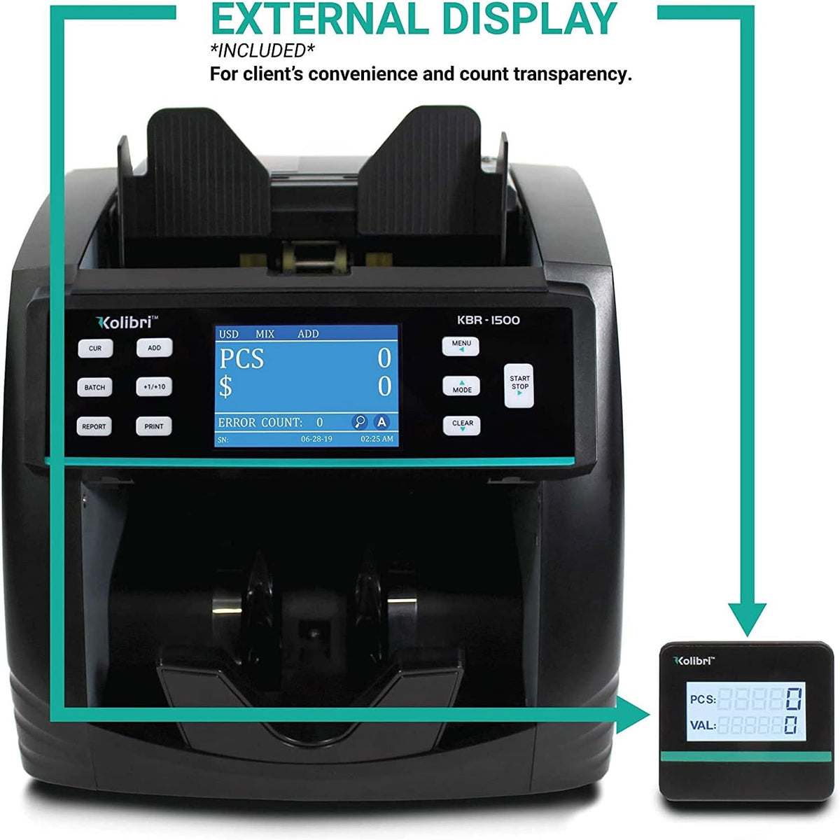 Mixed Denomination Money Counter Machine with Counterfeit Detection D61931